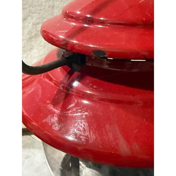 Vintage 1965 Red Coleman Lantern 12" Model 200 A Pyrex Glass Coleman Lantern Mod - Picture 12 of 16